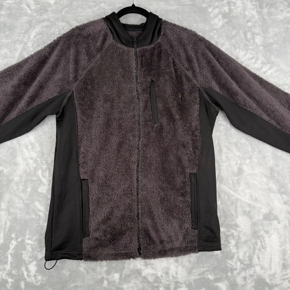 NordicTrack Men's Fleece Hoodie‎ Jacket Gray Black Large Athletic Performance